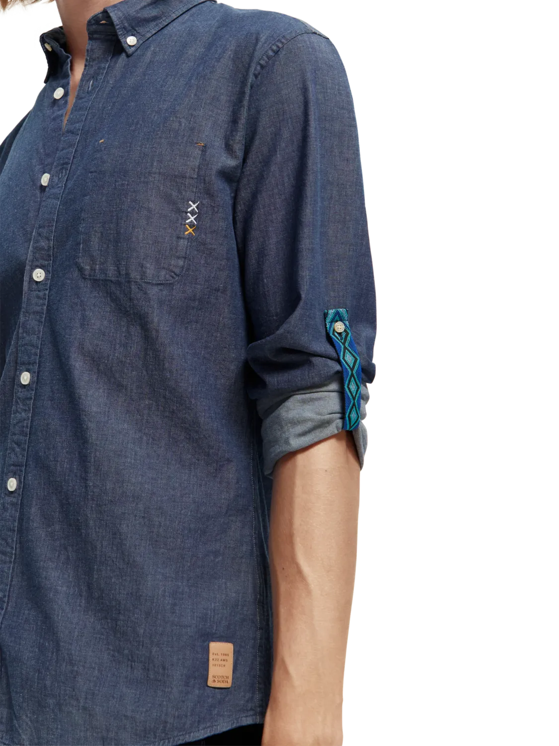 Stretch Chambray Shirt in Indigo