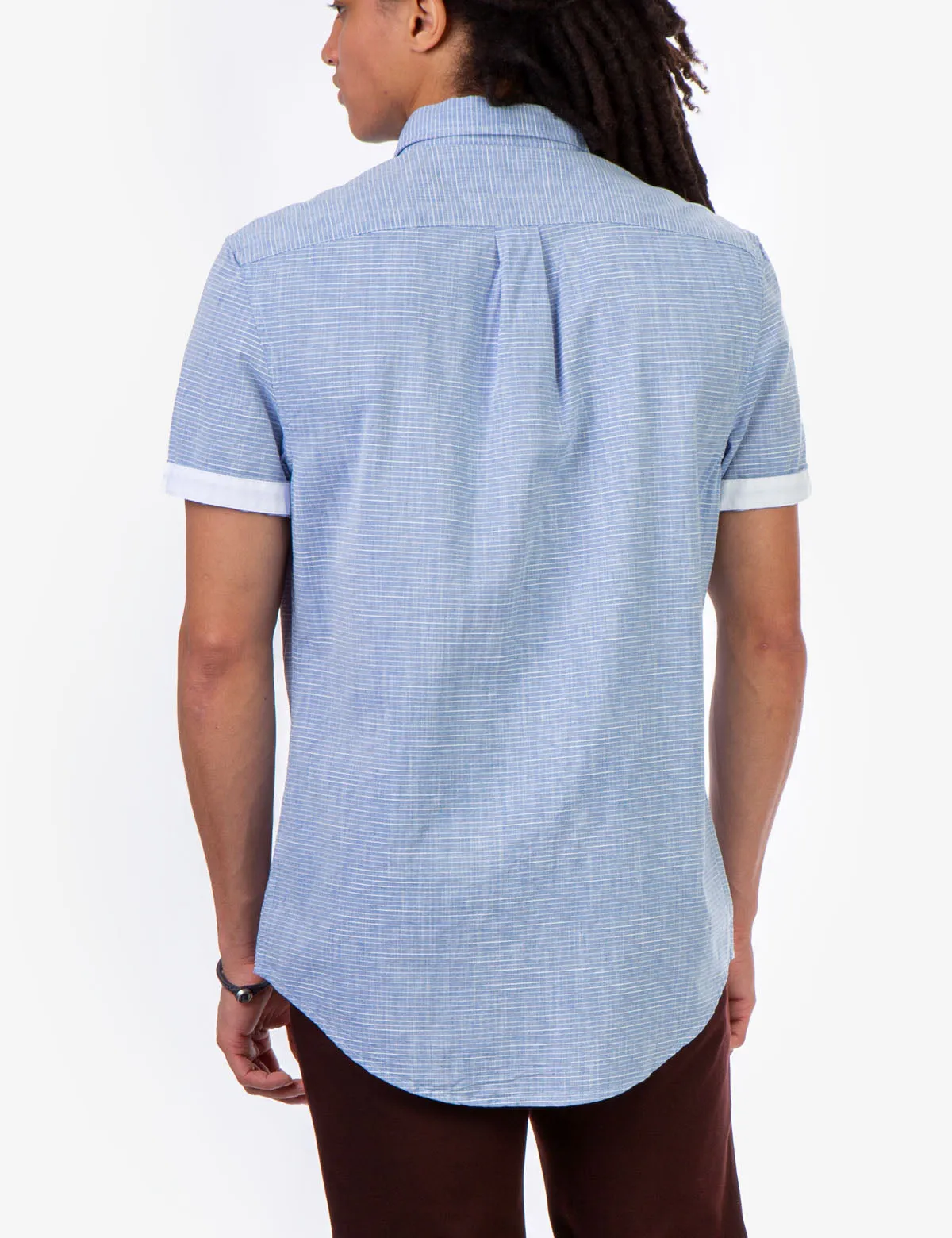 STRIPE SLUB SHORT SLEEVE SHIRT