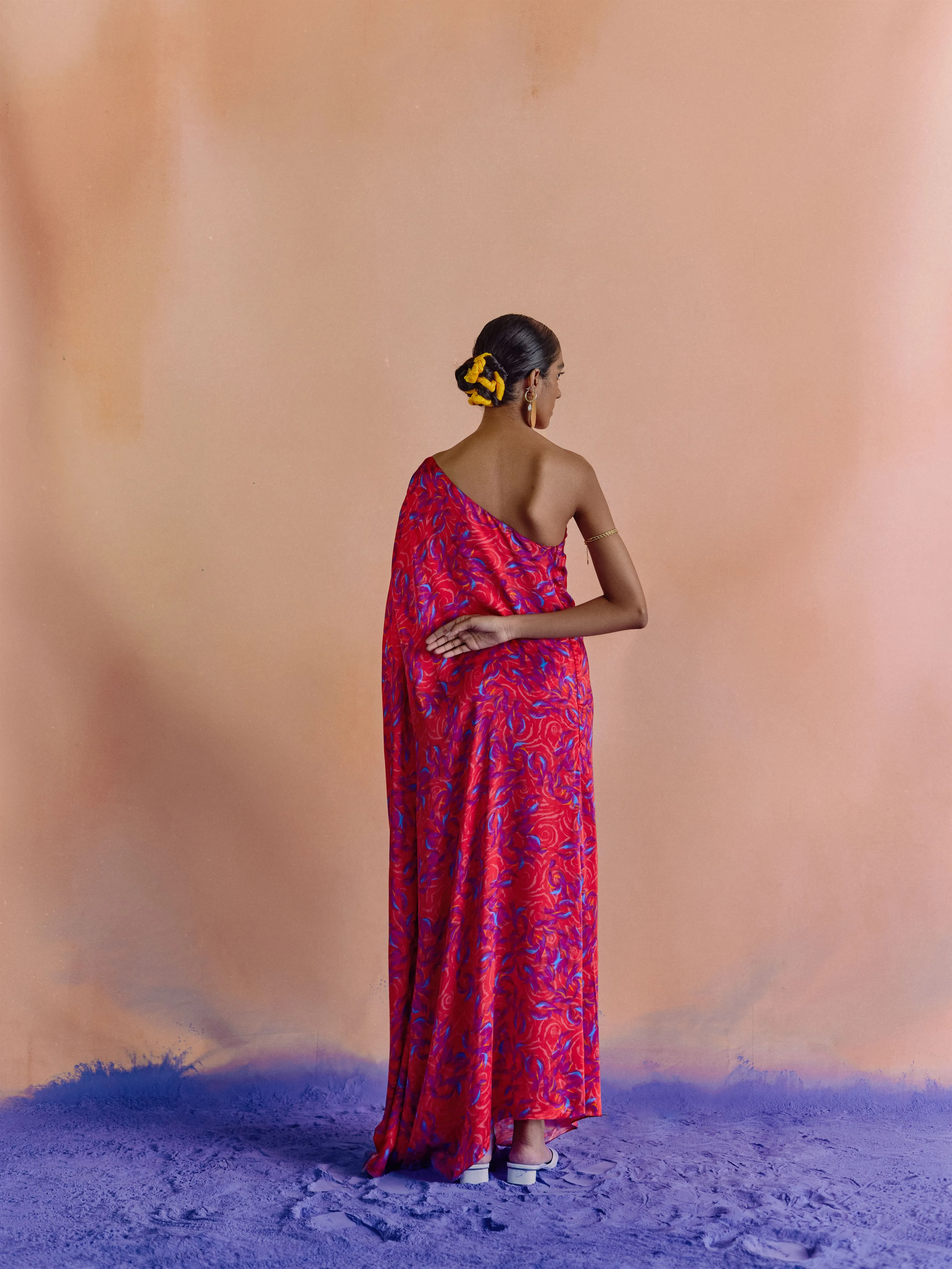 Studio Rigu   I   Womenswear, Western Parker One Shoulder Dress Red/Yellow/Pink/Blue Srdd022