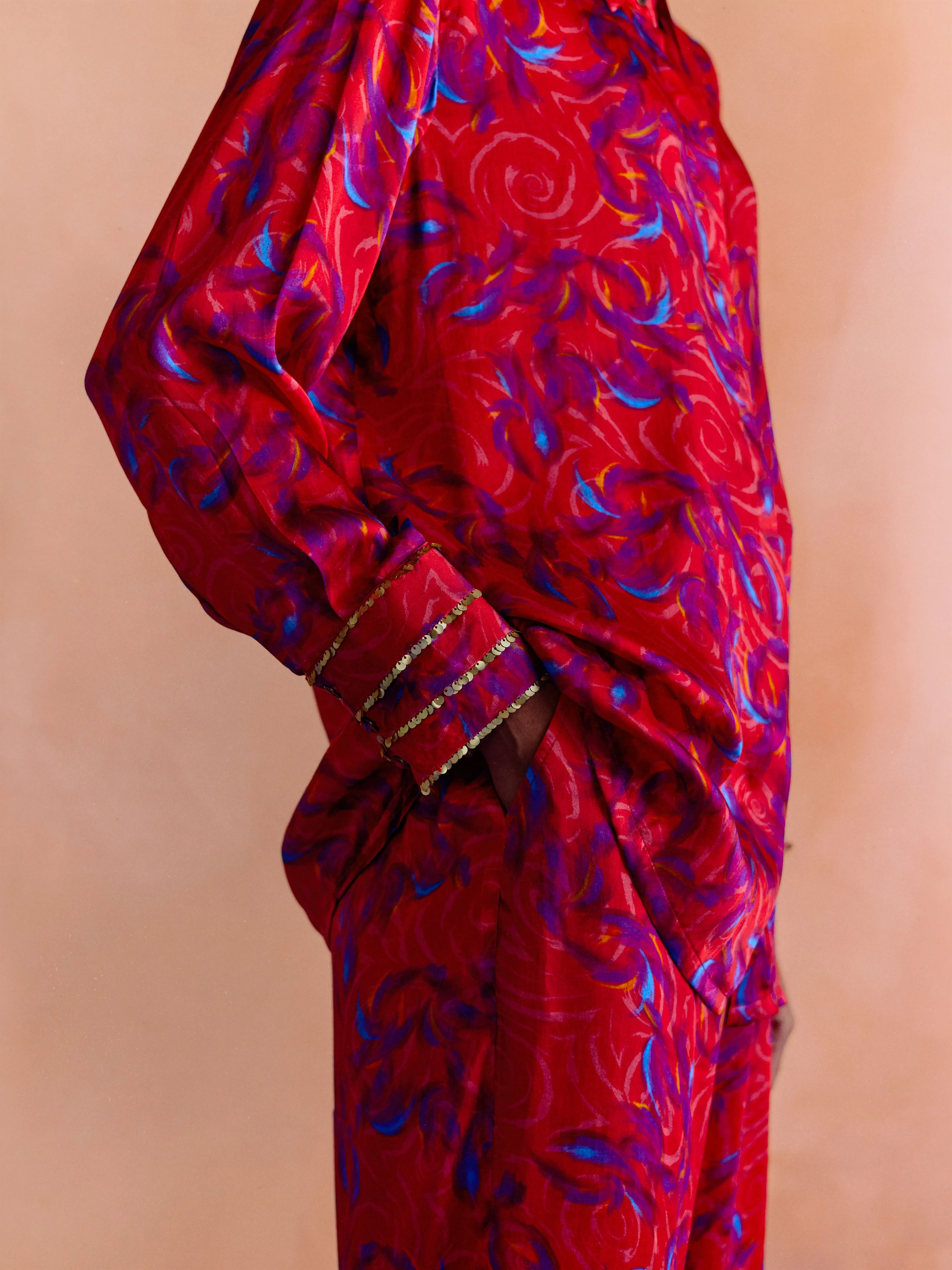 Studio Rigu   I   Womenswear, Western Parker Straight Shirt Red/Yellow/Pink/Blue Srdd037