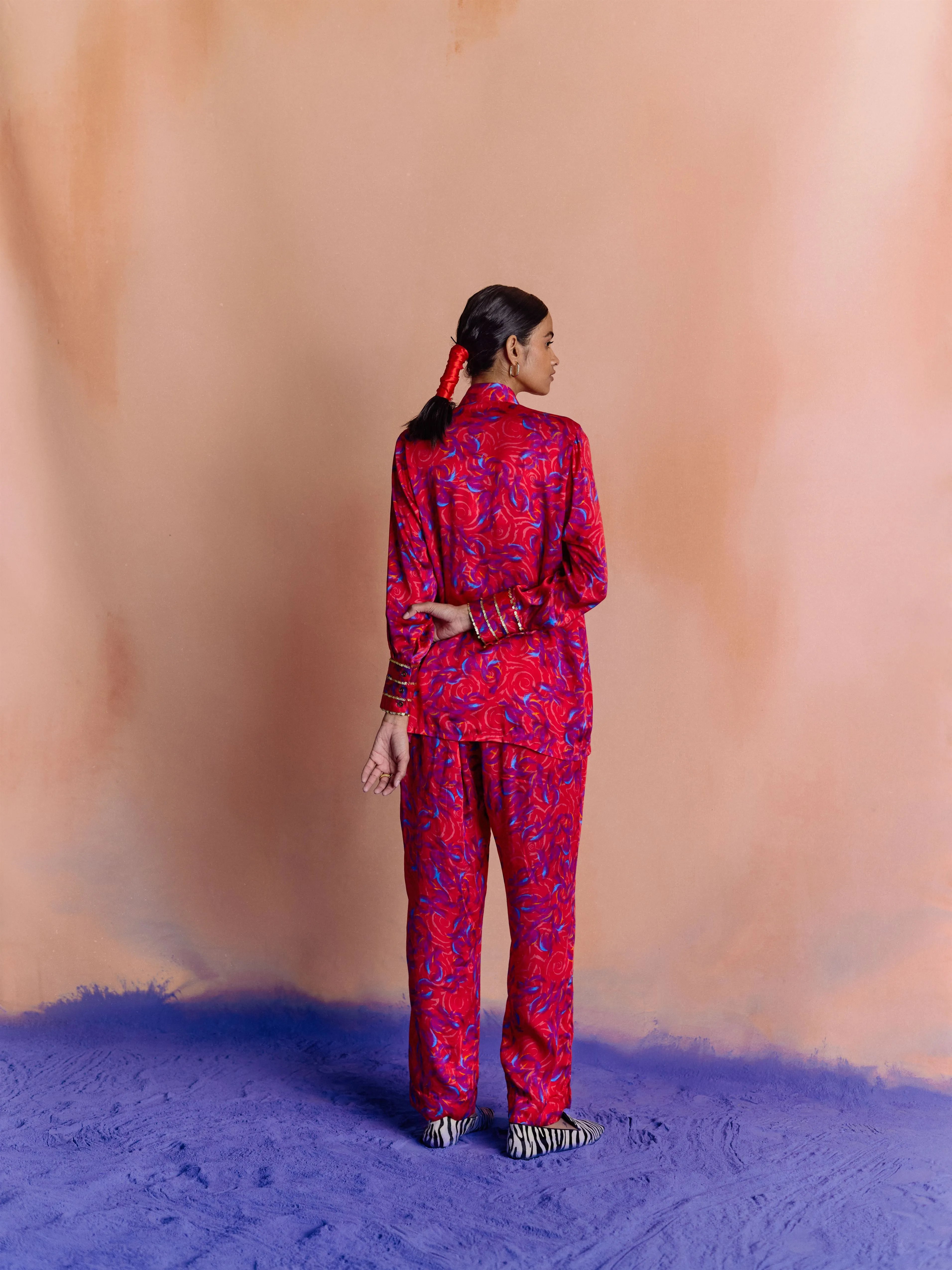Studio Rigu   I   Womenswear, Western Parker Straight Shirt Red/Yellow/Pink/Blue Srdd037