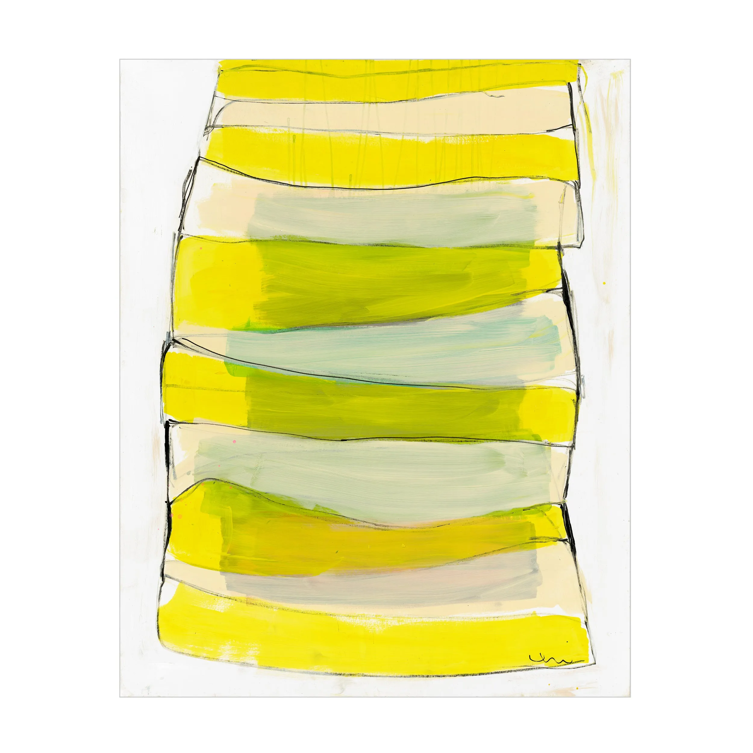 Summer Stripes Limone Art Print