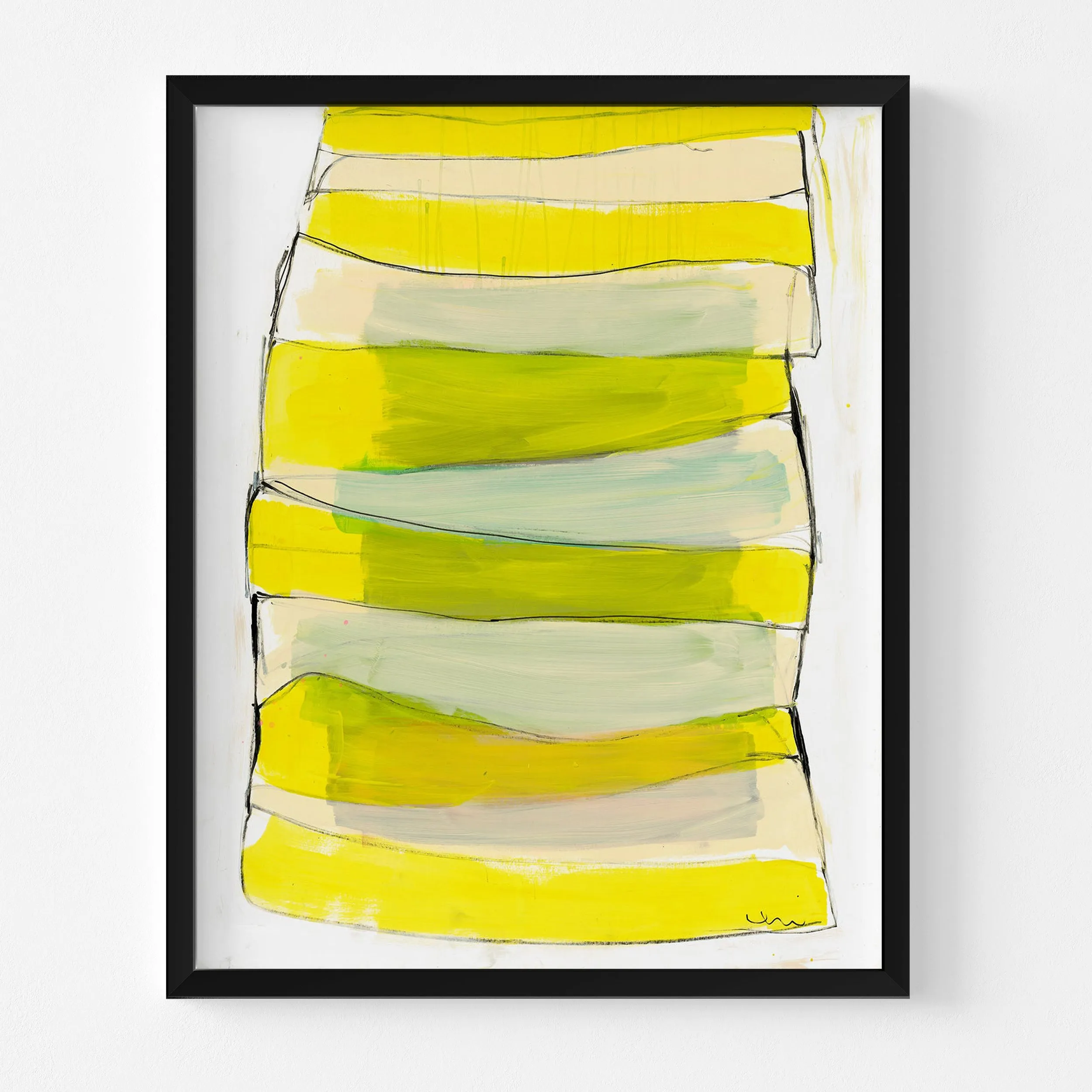 Summer Stripes Limone Art Print
