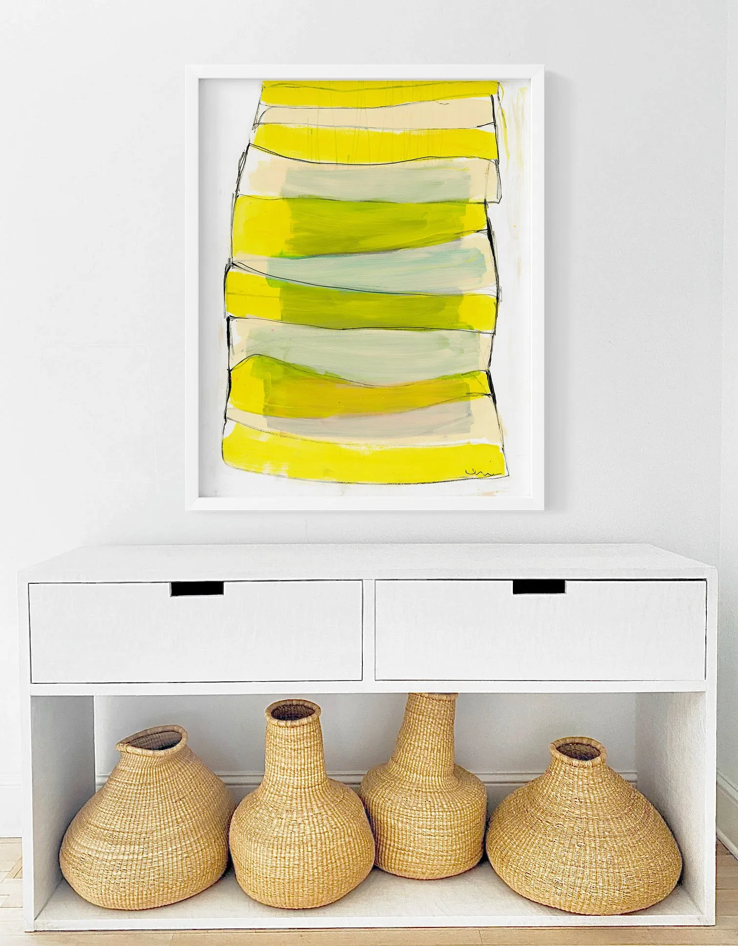 Summer Stripes Limone Art Print