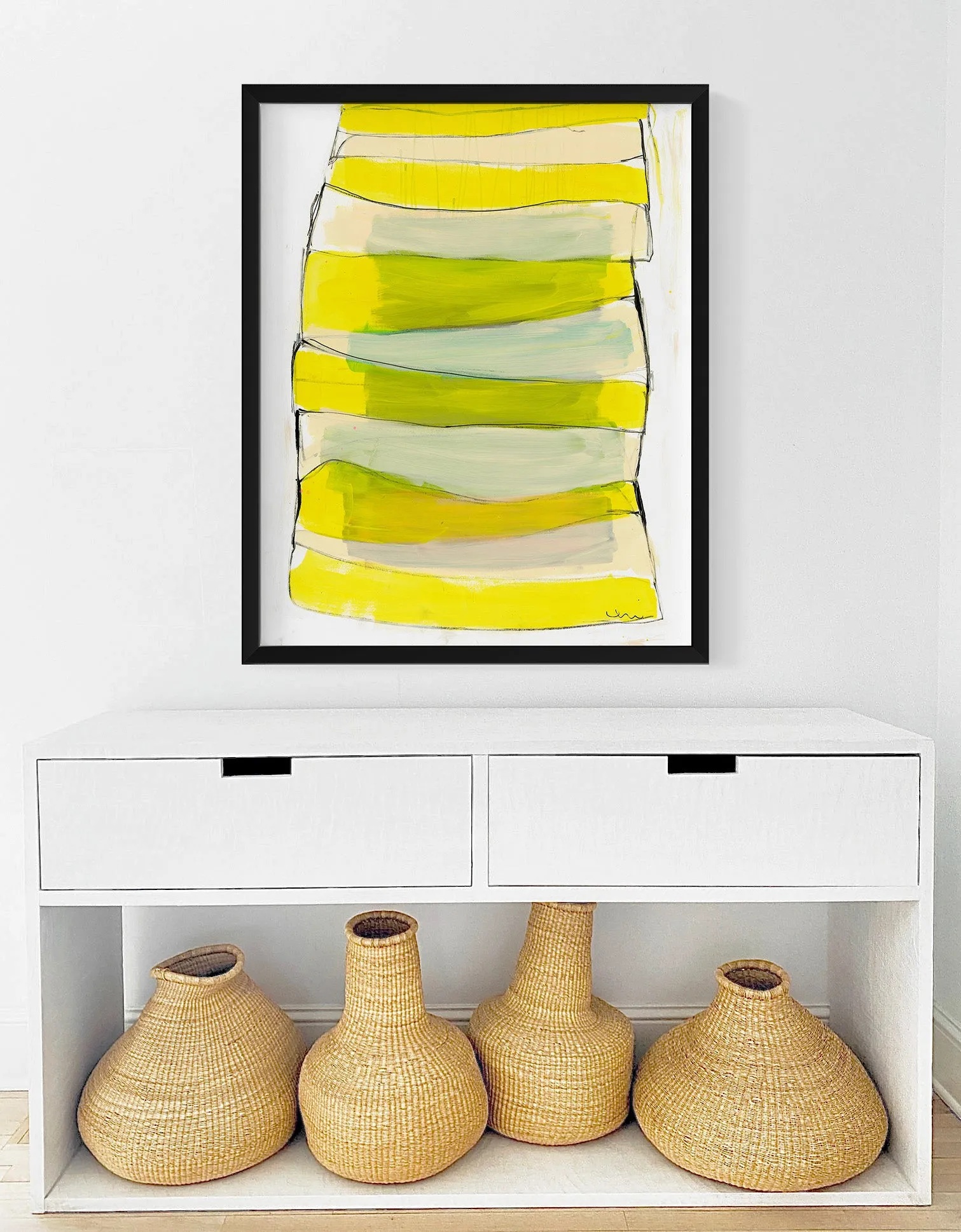 Summer Stripes Limone Art Print