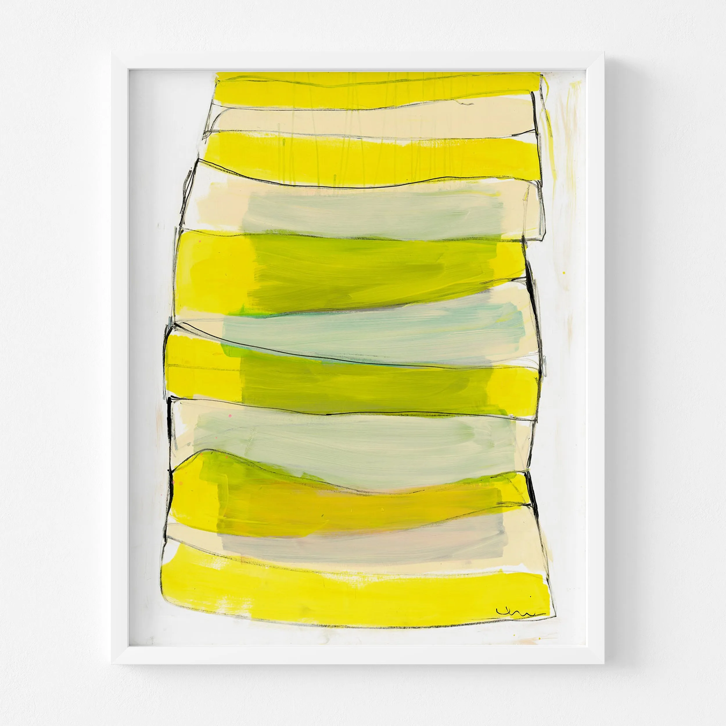 Summer Stripes Limone Art Print