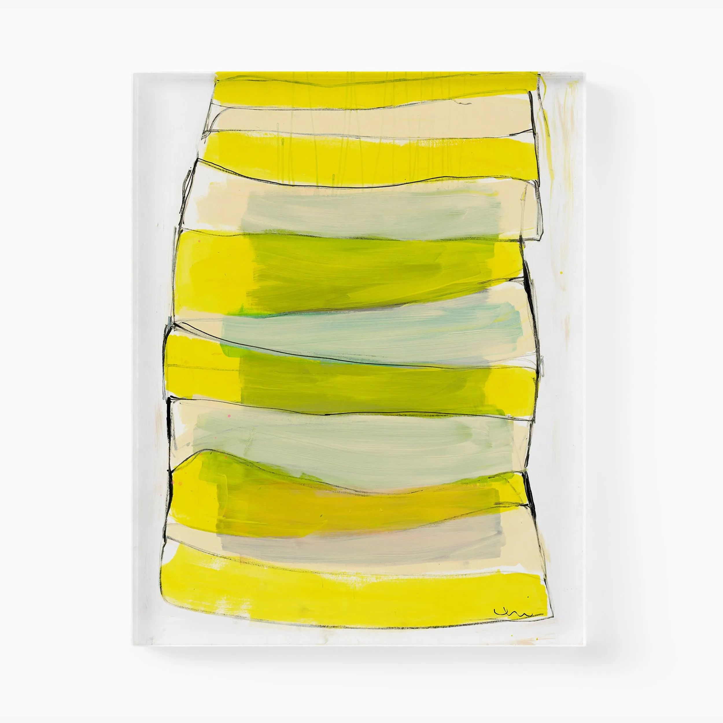 Summer Stripes Limone Art Print