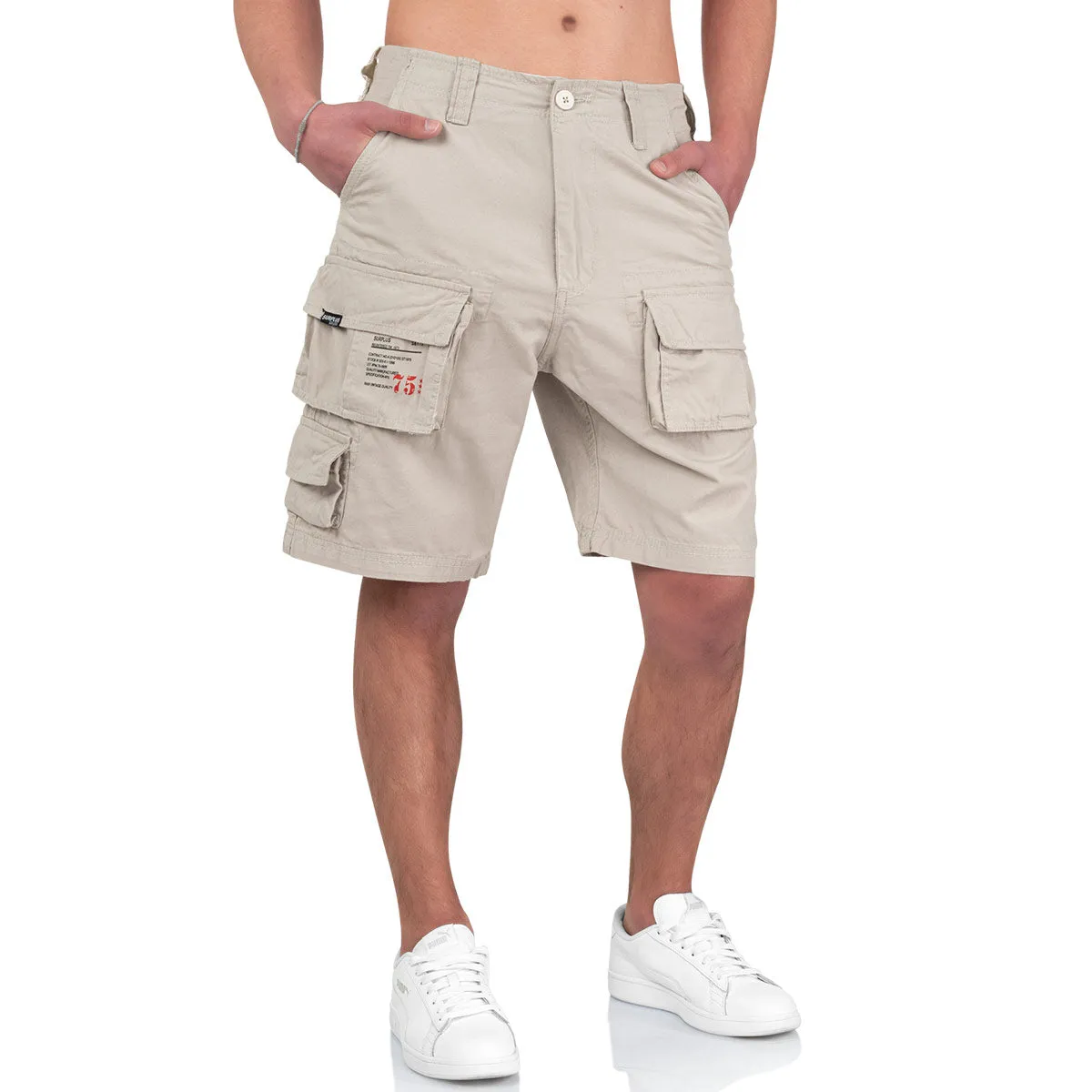 Surplus Mens Trooper Shorts Off White