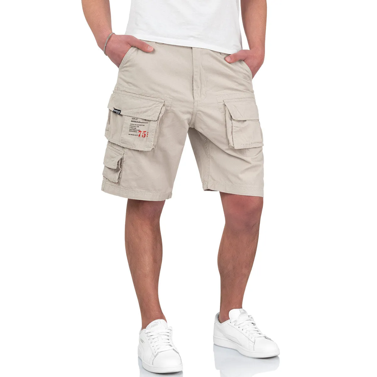 Surplus Mens Trooper Shorts Off White