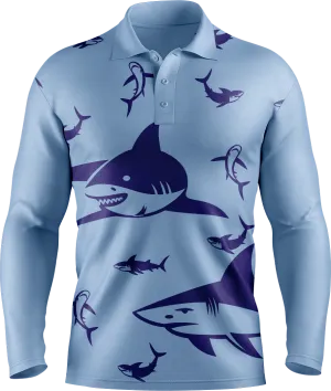 Swim With Sharks Men's Long Sleeve Polo