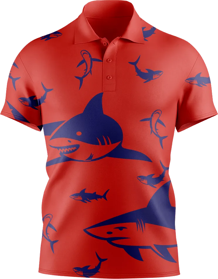 Swim With Sharks Men's Short Sleeve Polo