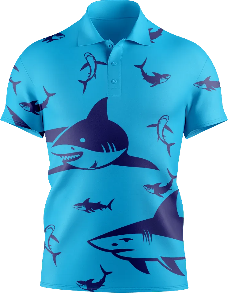 Swim With Sharks Men's Short Sleeve Polo