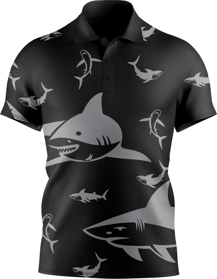 Swim With Sharks Men's Short Sleeve Polo