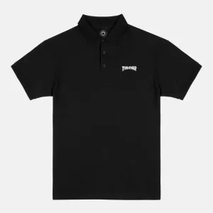 THRASHER Embroidered Logo Polo Black