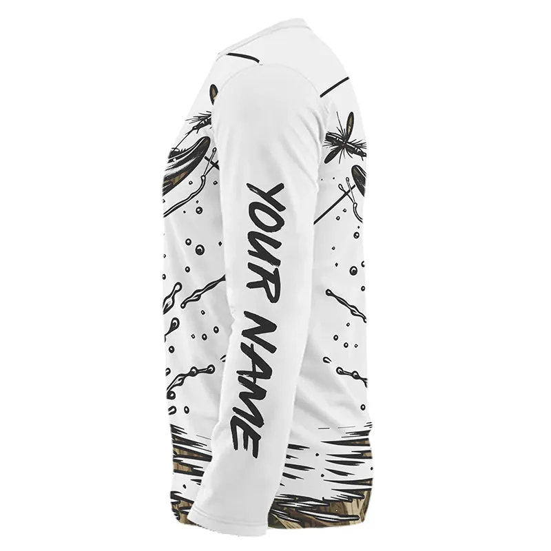 Trout Fly Fishing Camo Custom Long Sleeve Fishing Shirts, Flyfishing Trout Tournament Shirt IPHW5590