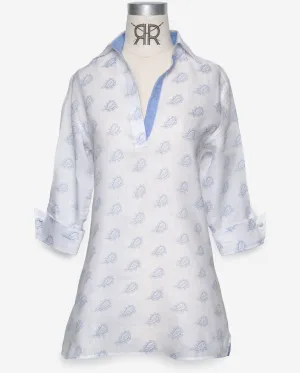 Tunic - Blue Paisley Linen
