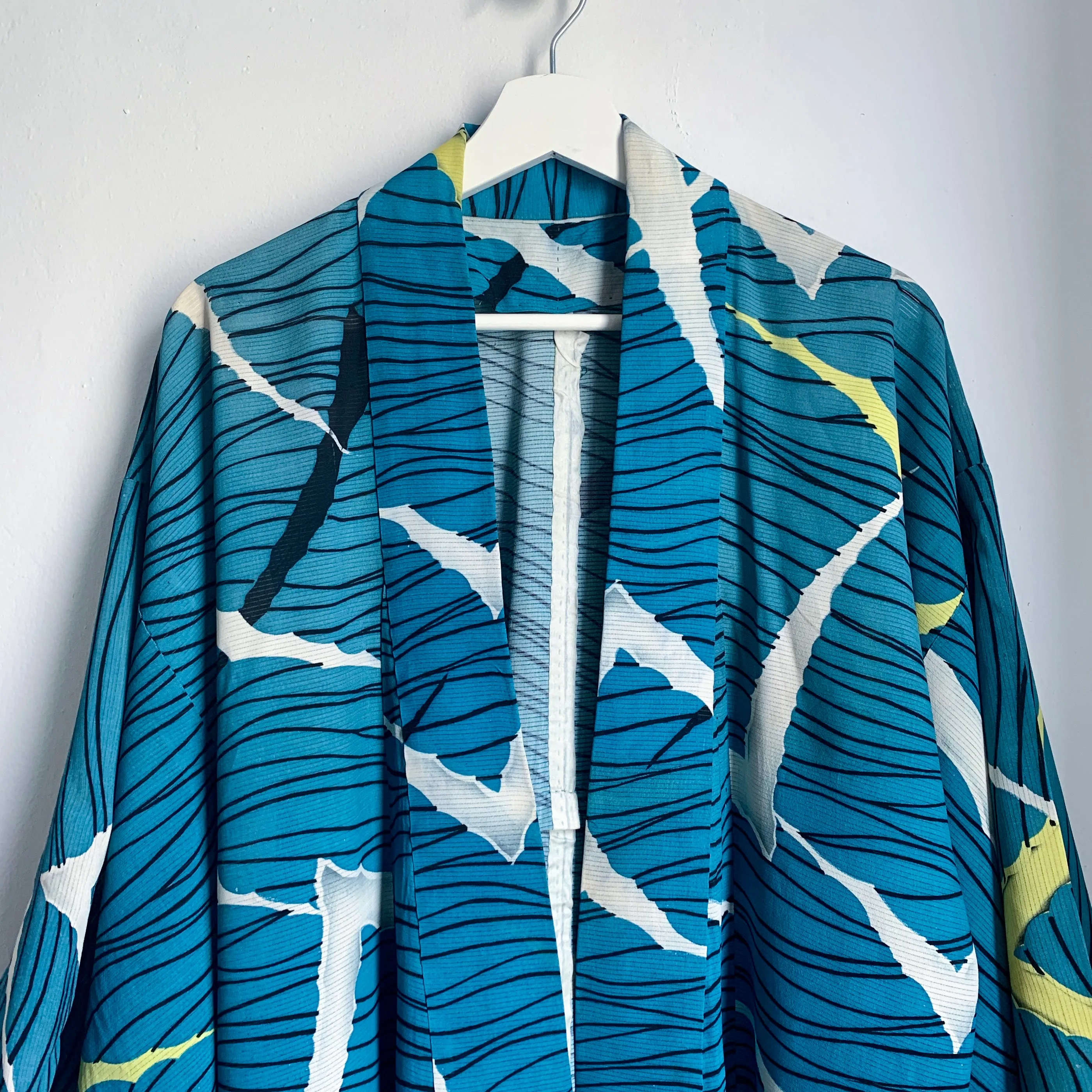 Turquoise Abstract Summer Kimono