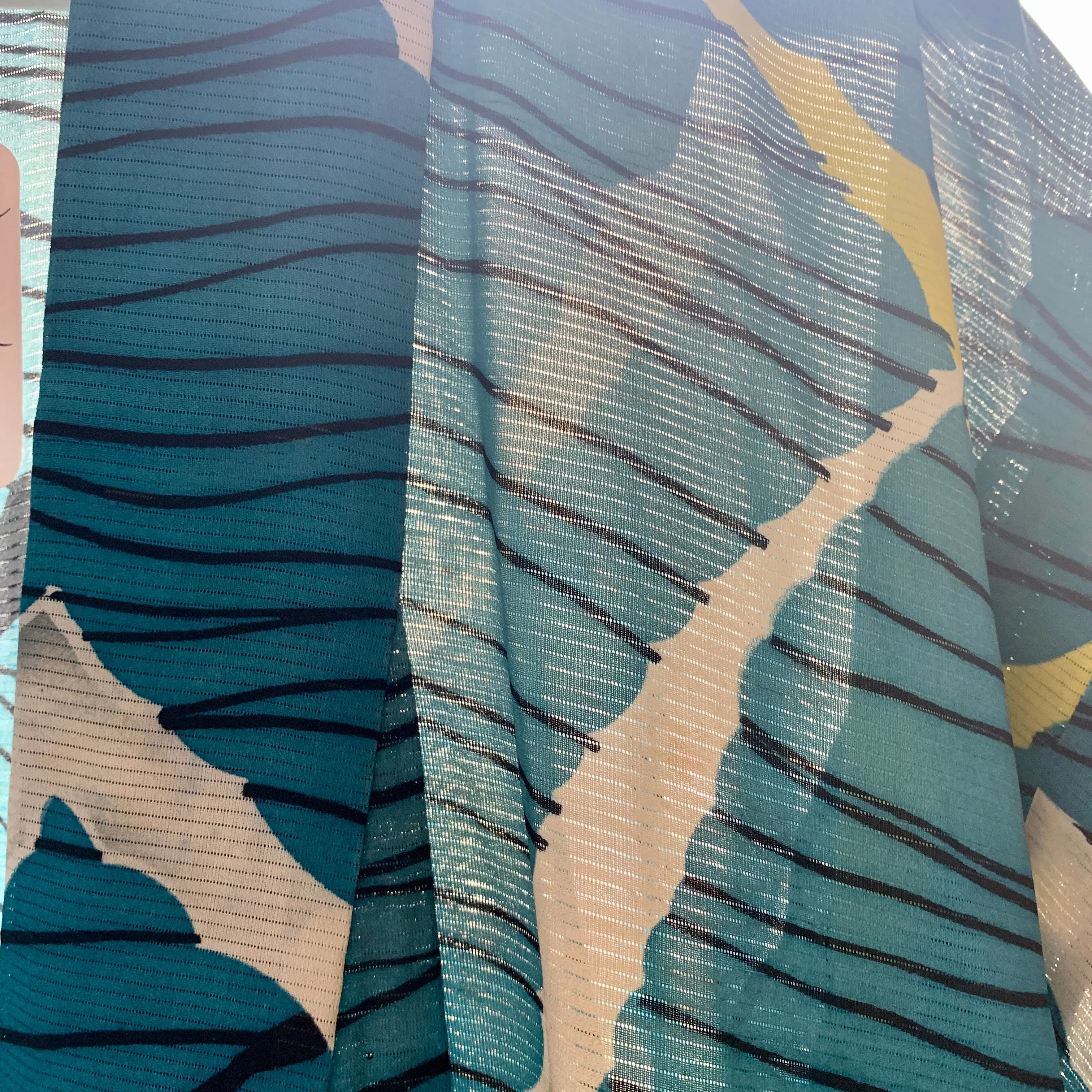 Turquoise Abstract Summer Kimono