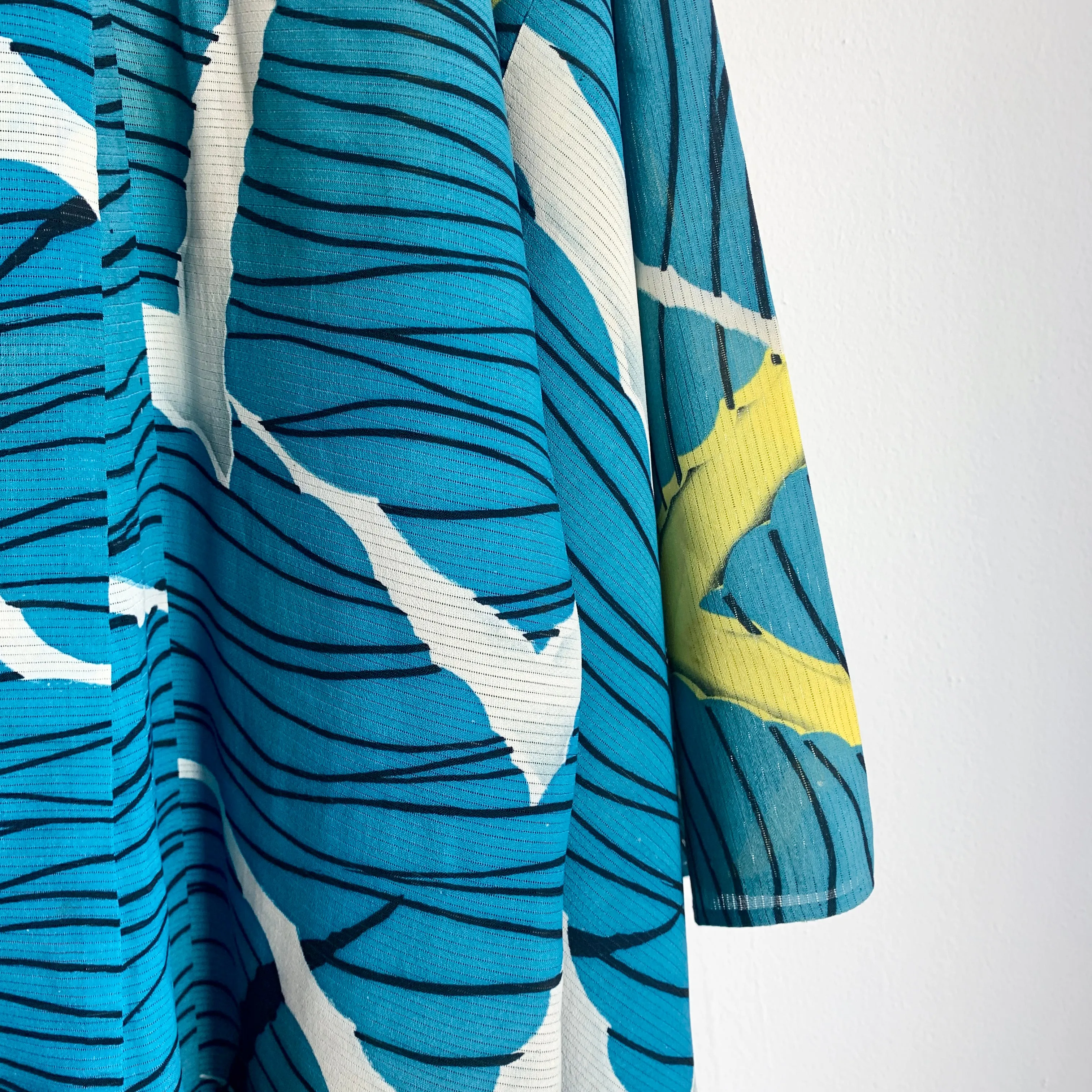 Turquoise Abstract Summer Kimono