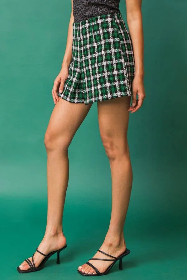 Tweed Plaid Skort