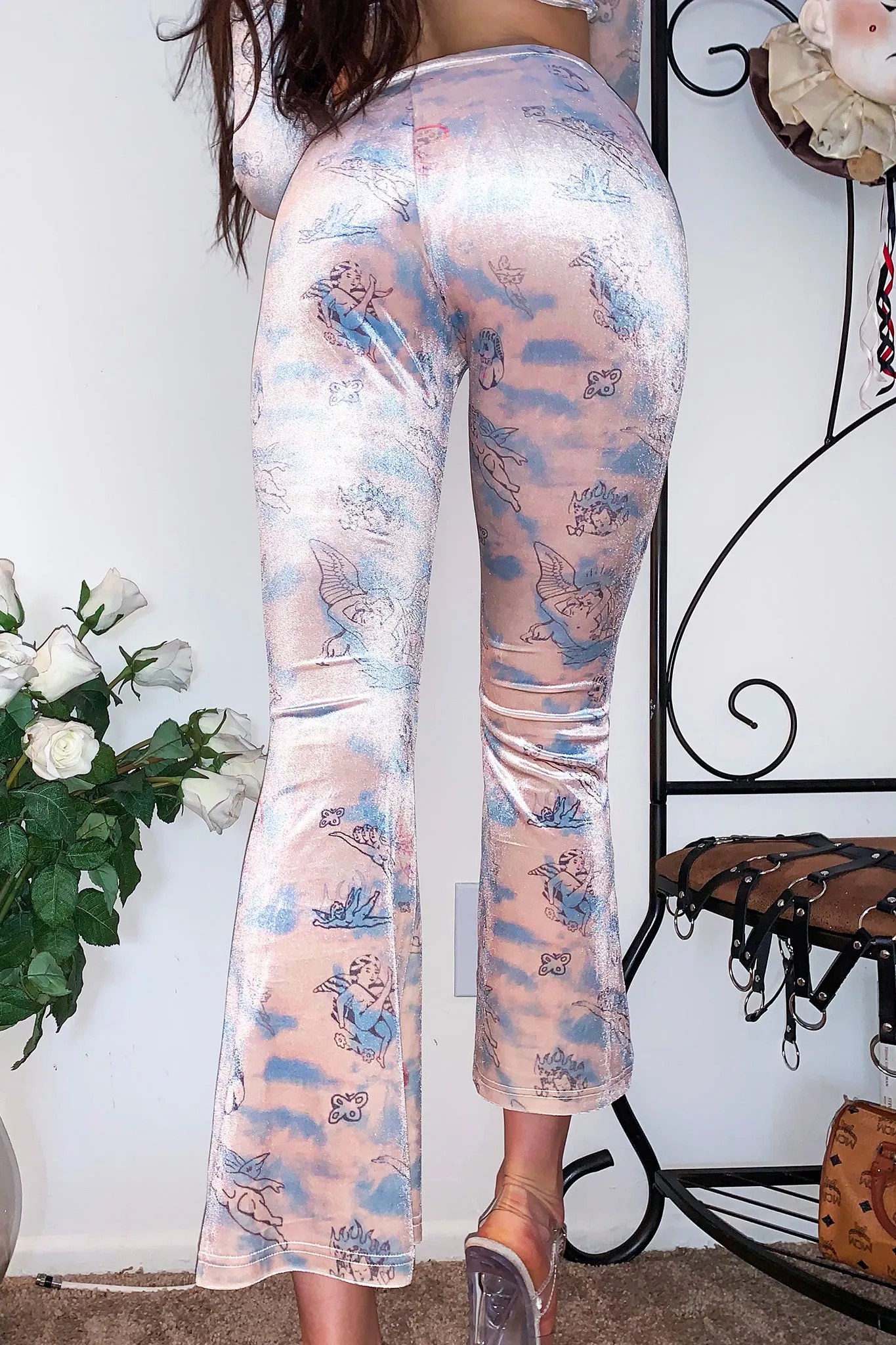 Velvet Angel Tattoo Flare Pants