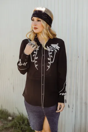 Veronica Black Button Up