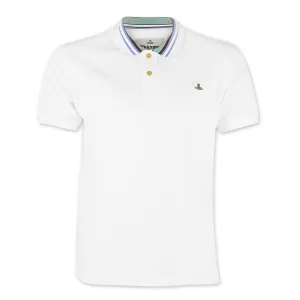 Vivienne Westwood - Striped Collar Polo in White