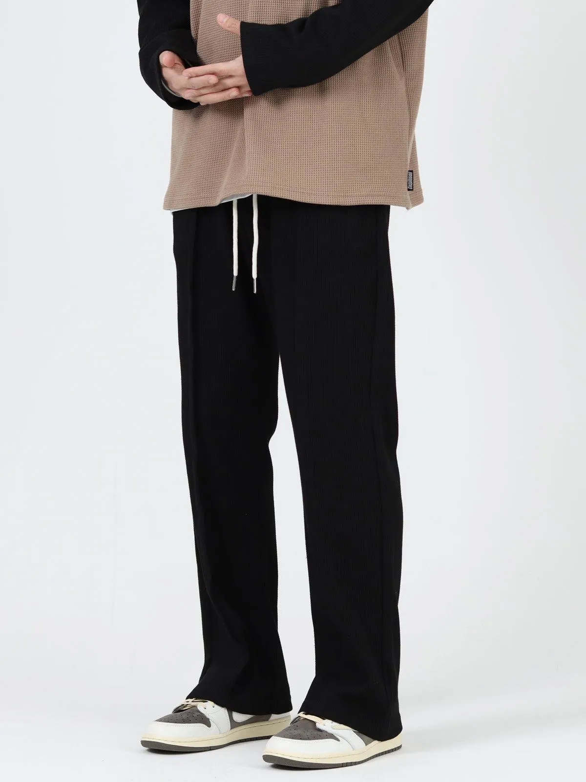 Waffle Flared Casual Pants
