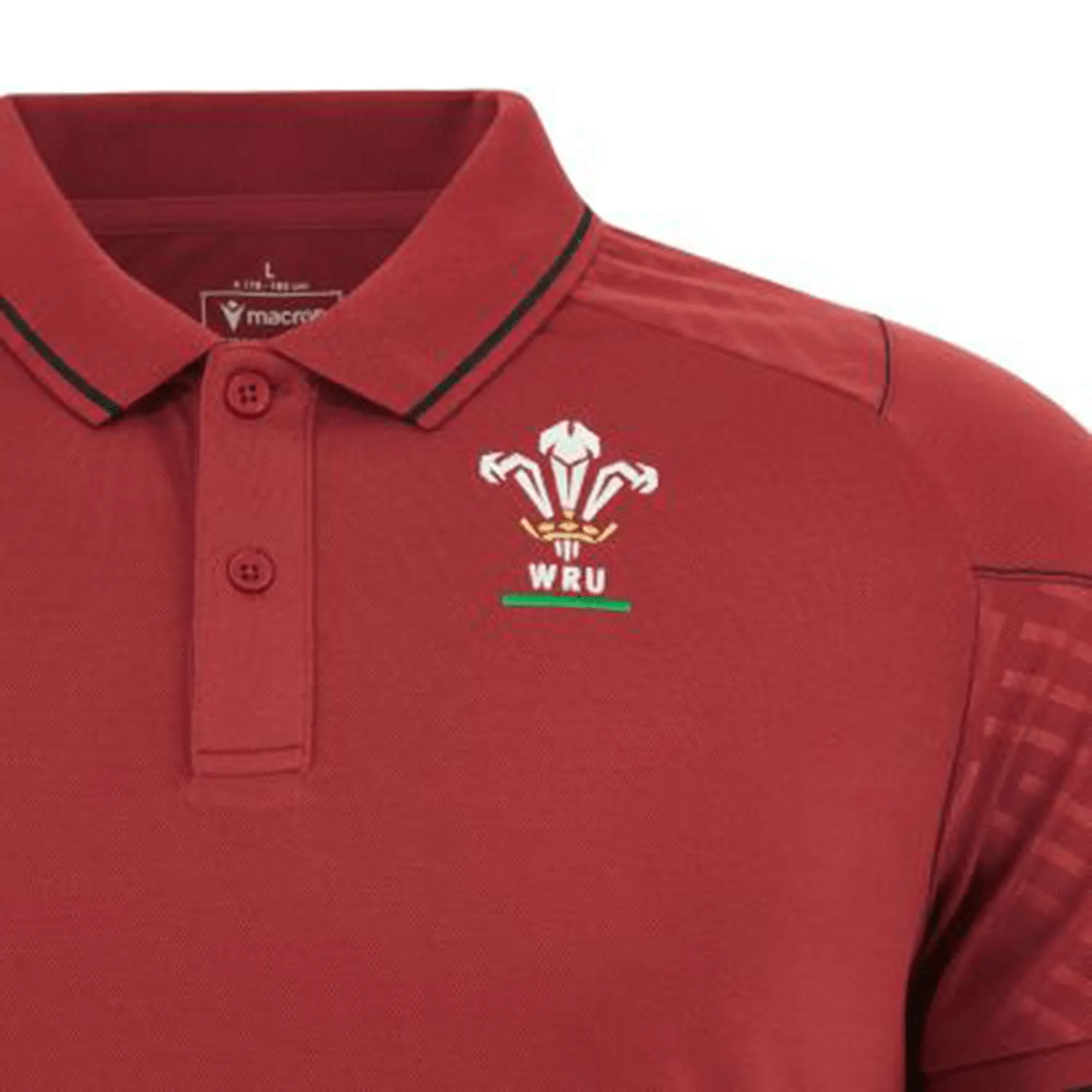 Wales Rugby Travel Polo 23/24 by Macron