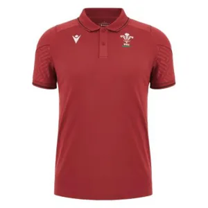Wales Rugby Travel Polo 23/24 by Macron