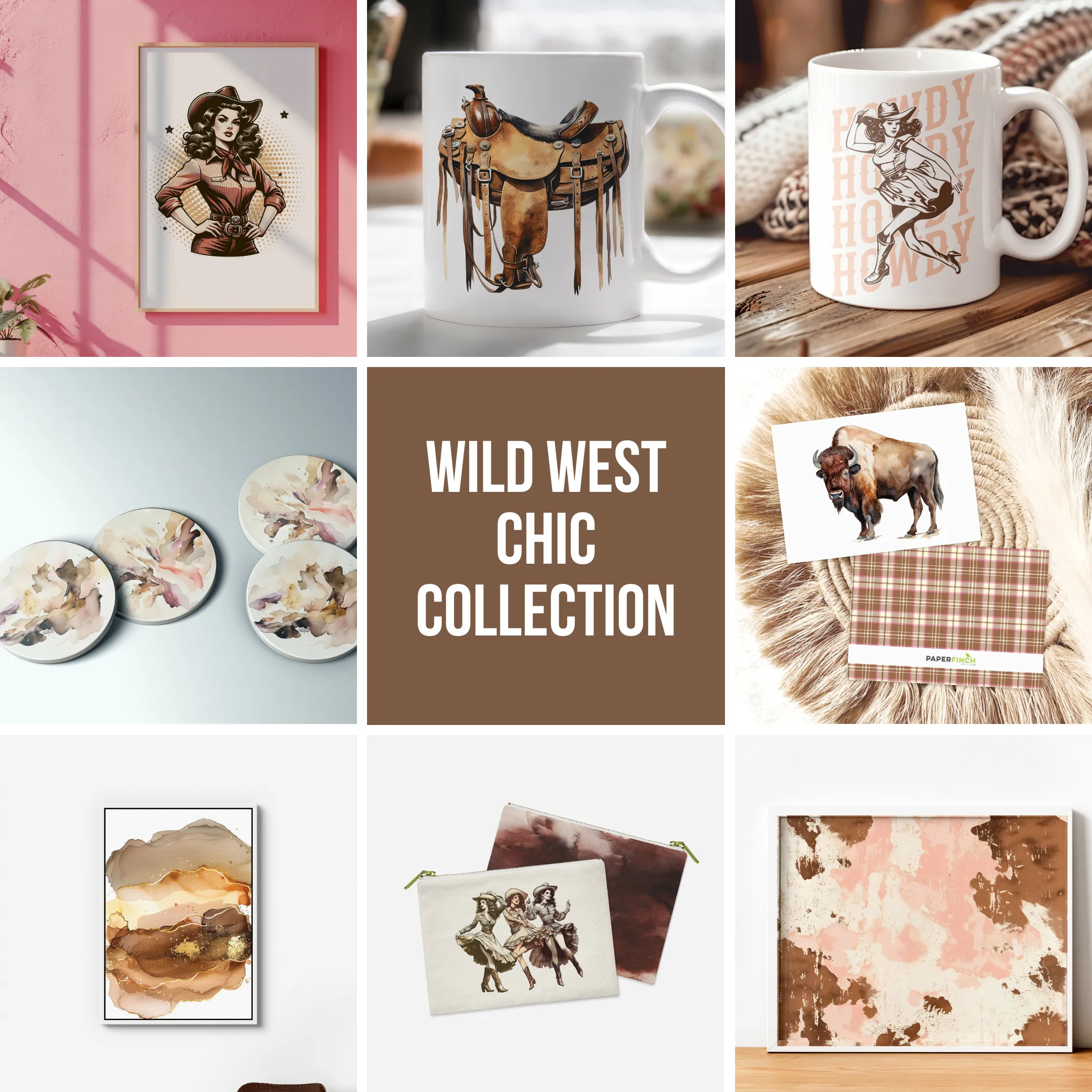 Wild West Chic Buffalo Watercolor Greeting Card – A2 Size greeting card | Wild West Chic Collection