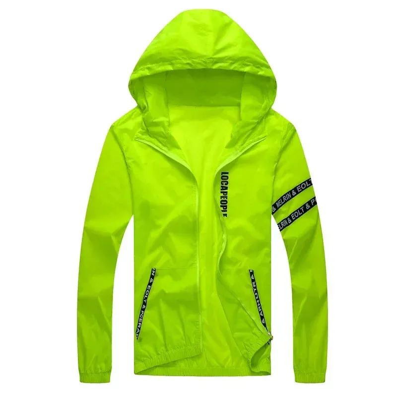 windbreaker summer Sun protection jacket outwear sports Cycling Thin  hooded coats men jaqueta masculina Brand clothing