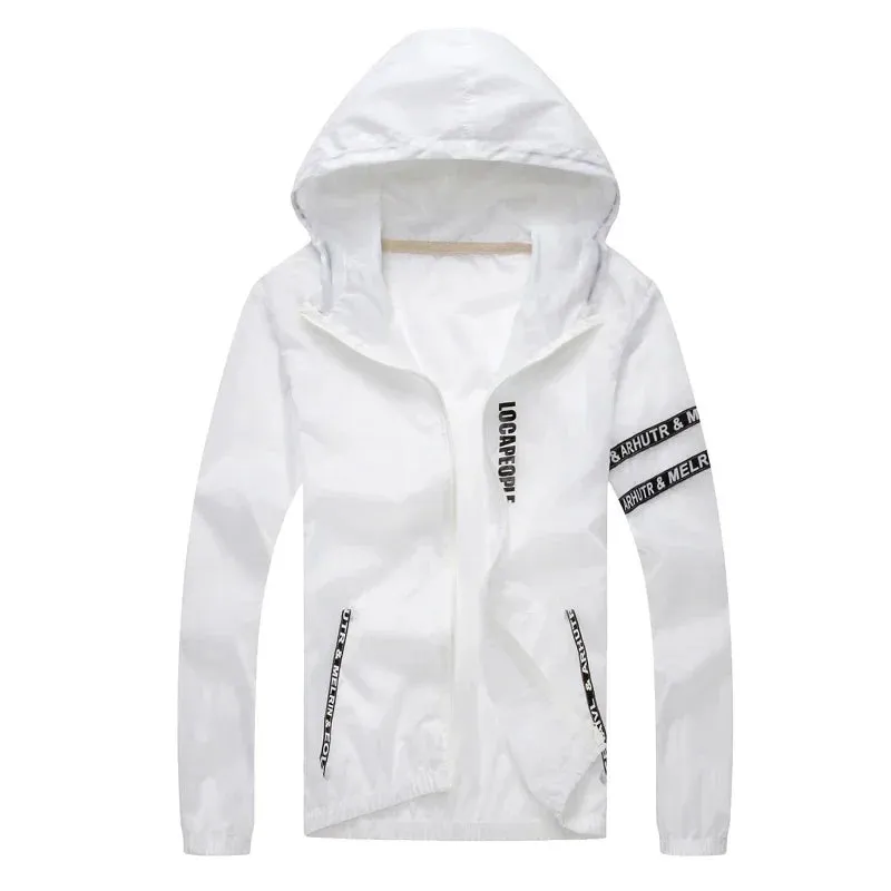 windbreaker summer Sun protection jacket outwear sports Cycling Thin  hooded coats men jaqueta masculina Brand clothing
