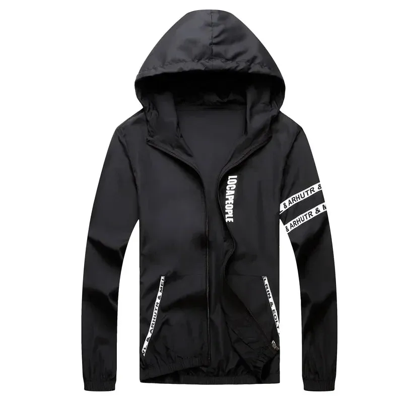 windbreaker summer Sun protection jacket outwear sports Cycling Thin  hooded coats men jaqueta masculina Brand clothing