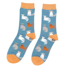 Womens Kitten Socks Denim