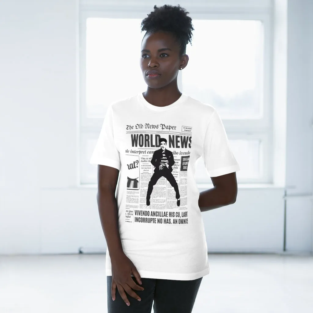 World News ELVIS Unisex Deluxe T-shirt (White w/black)