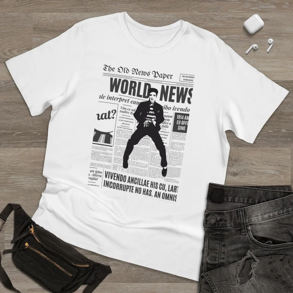 World News ELVIS Unisex Deluxe T-shirt (White w/black)
