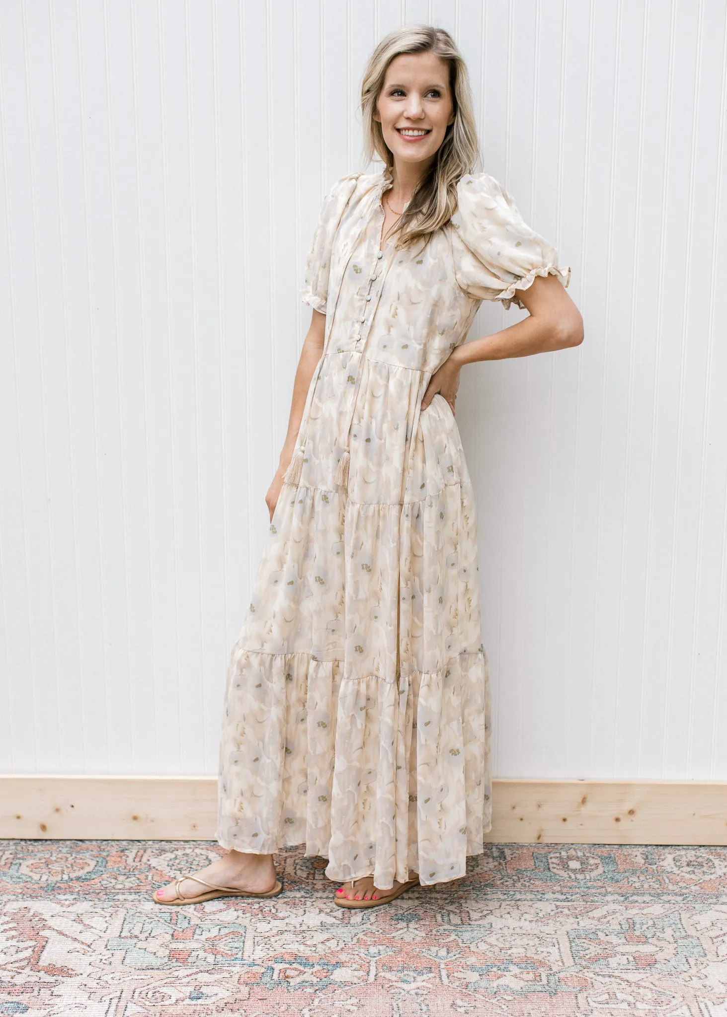X Watercolor Picture Floral Maxi