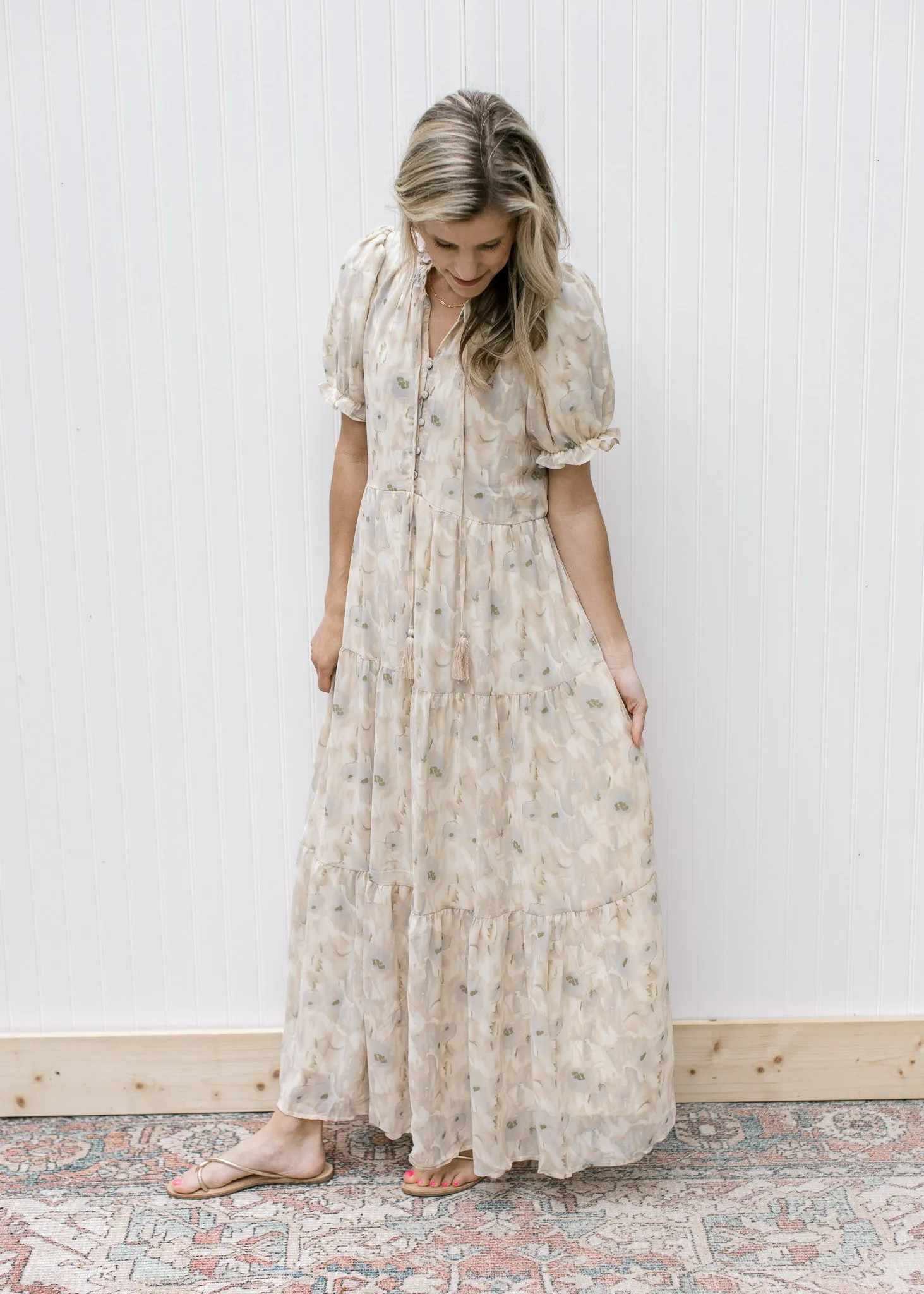 X Watercolor Picture Floral Maxi