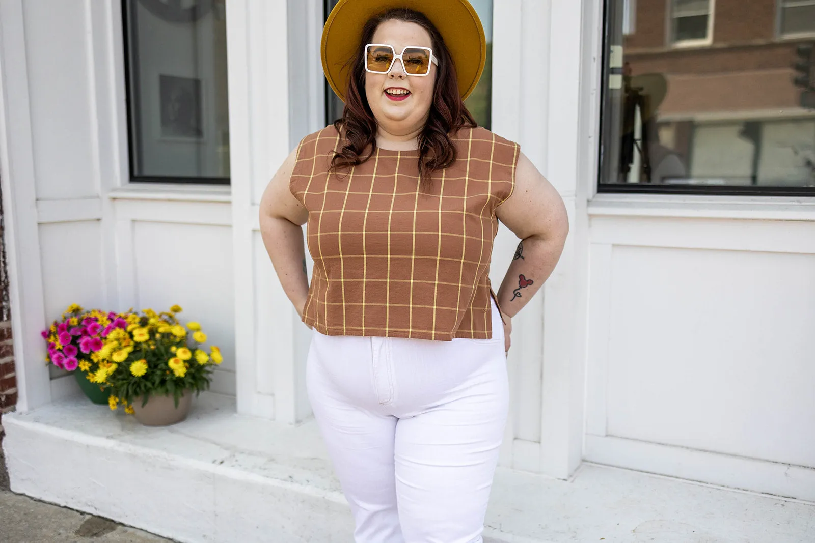 xyla tank in walnut plaid