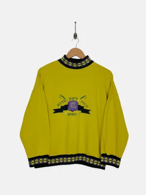 Youth 90's Royal Navy Polo Embroidered Vintage Highneck Sweatshirt